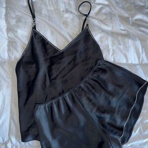Victoria's Secret Black Satin Pajama Set